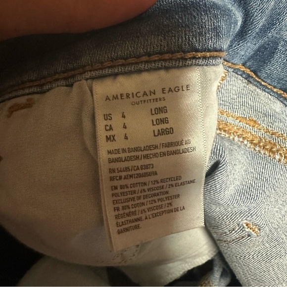 American Eagle Womens Next Level Stretch Jeggings Light Wash Jeans Size 4 LONG - Picture 8 of 10